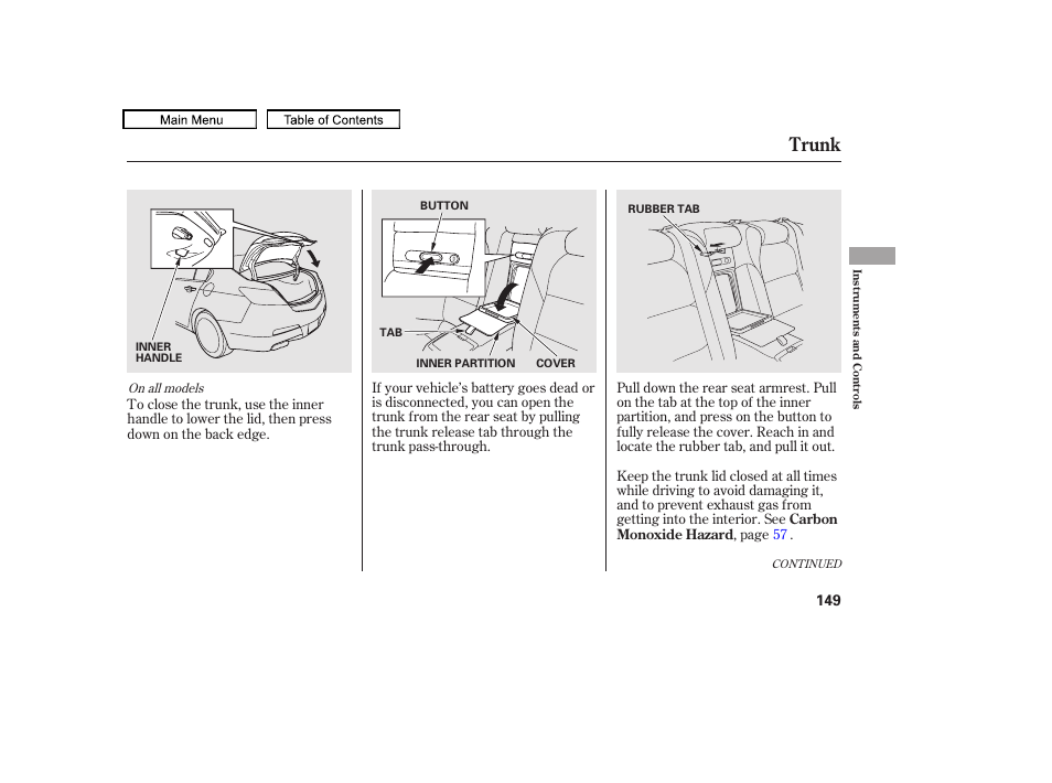 Trunk, 2011 tl | Acura 2011 TL User Manual | Page 152 / 614