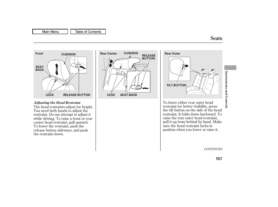 Seats, 2011 tl | Acura 2011 TL User Manual | Page 160 / 614