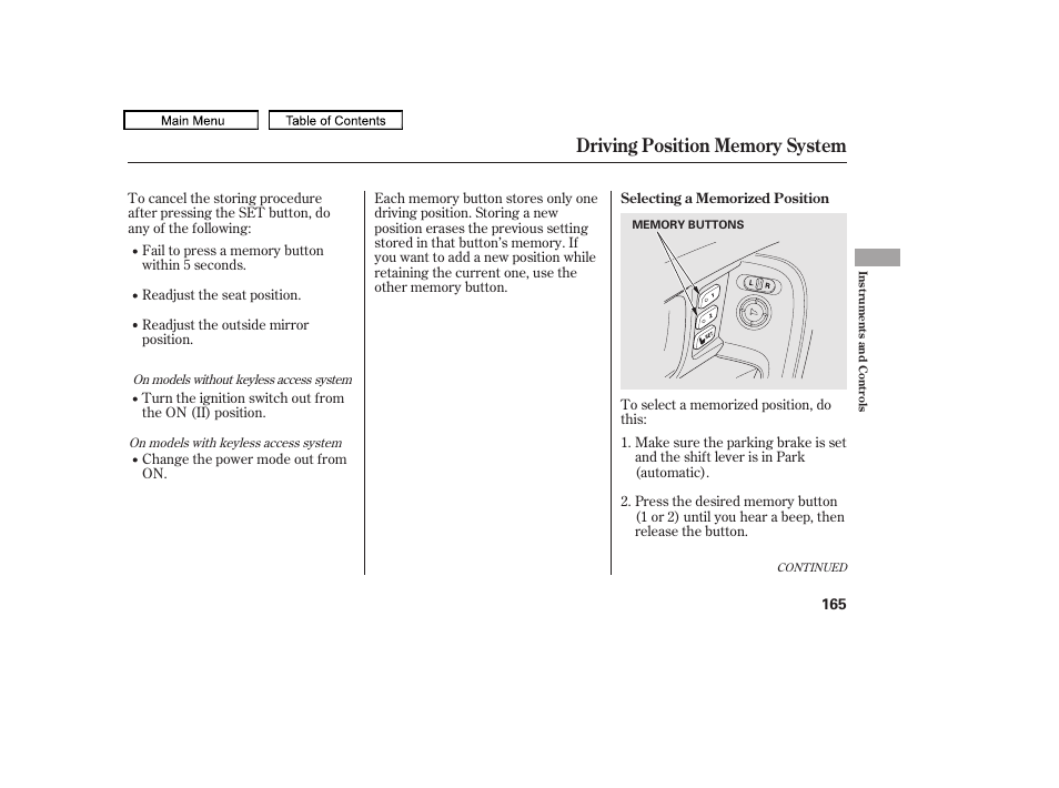 2011 tl | Acura 2011 TL User Manual | Page 168 / 614