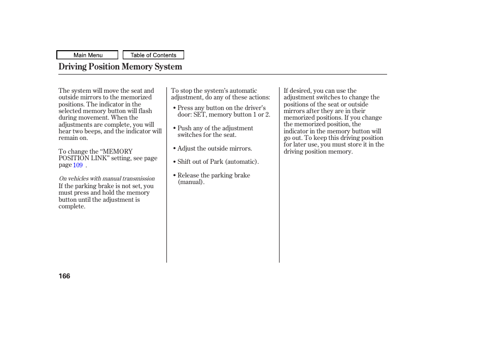 Acura 2011 TL User Manual | Page 169 / 614