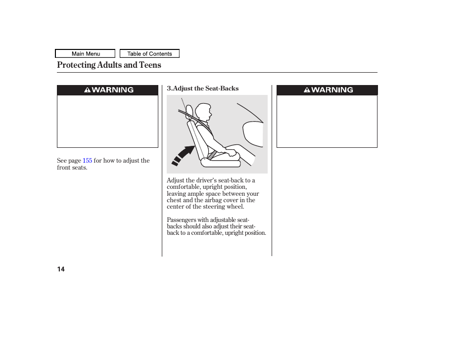 Protecting adults and teens | Acura 2011 TL User Manual | Page 17 / 614