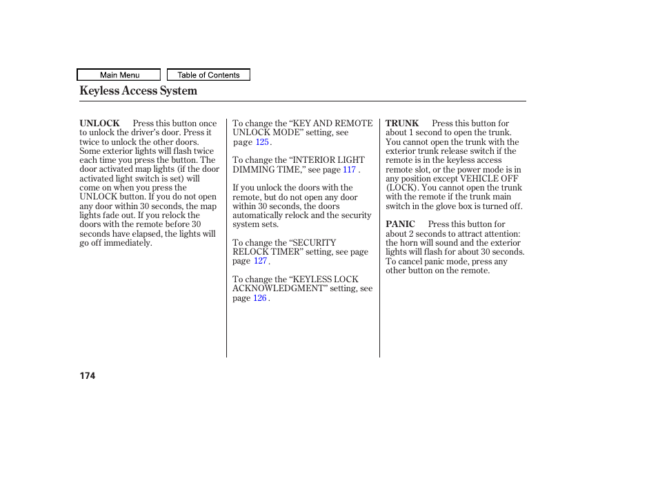 Keyless access system | Acura 2011 TL User Manual | Page 177 / 614