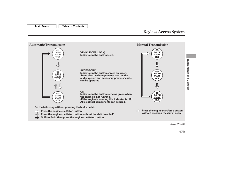 Keyless access system, 2011 tl | Acura 2011 TL User Manual | Page 182 / 614