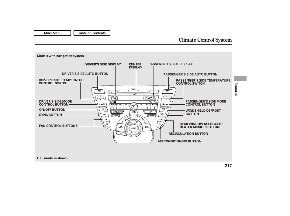 Climate control system, 2011 tl | Acura 2011 TL User Manual | Page 220 / 614