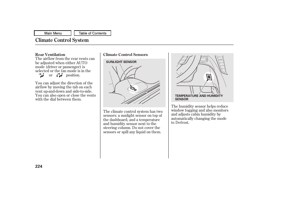 Climate control system | Acura 2011 TL User Manual | Page 227 / 614