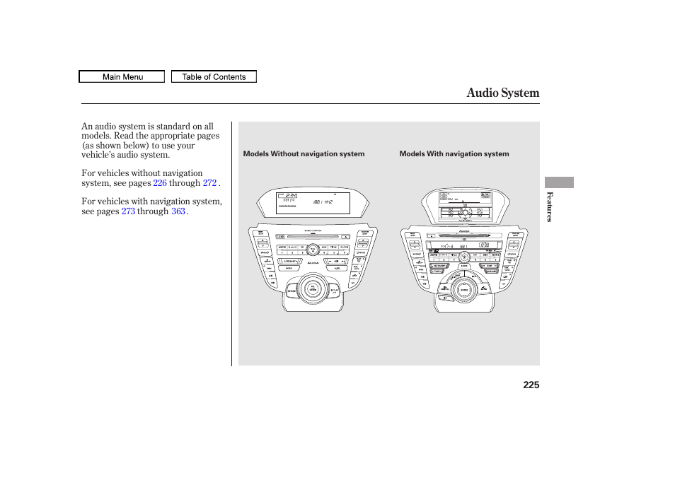 Audio system | Acura 2011 TL User Manual | Page 228 / 614