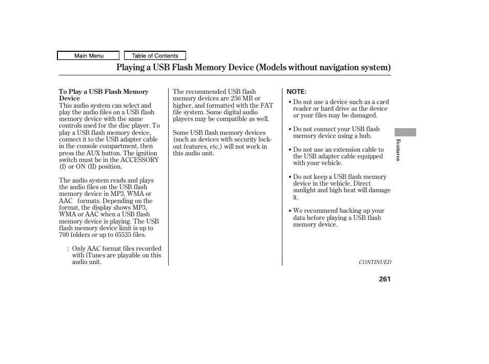 Acura 2011 TL User Manual | Page 264 / 614