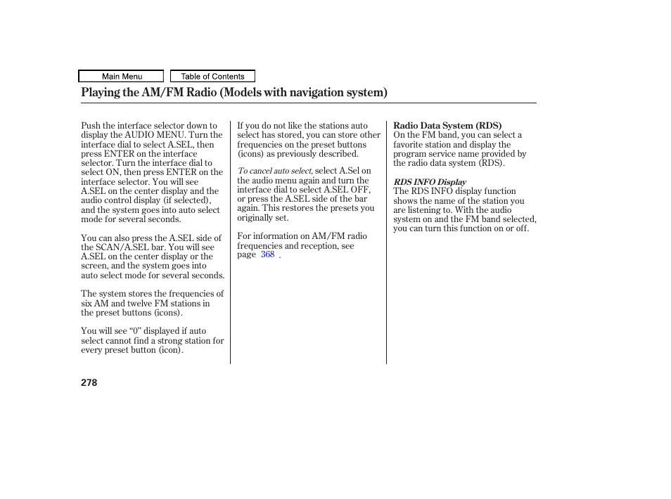 Acura 2011 TL User Manual | Page 281 / 614