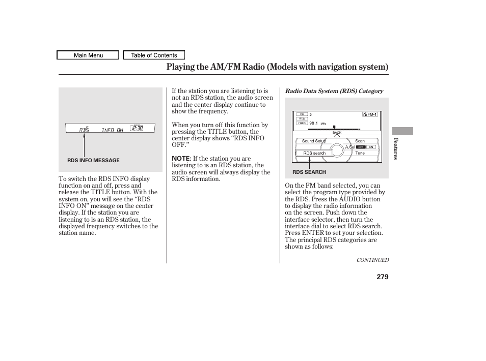 Acura 2011 TL User Manual | Page 282 / 614