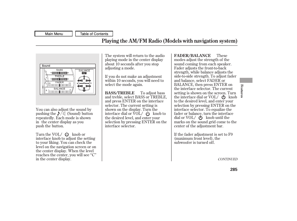 Acura 2011 TL User Manual | Page 288 / 614