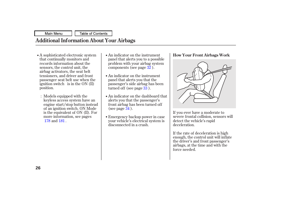 Additional information about your airbags | Acura 2011 TL User Manual | Page 29 / 614