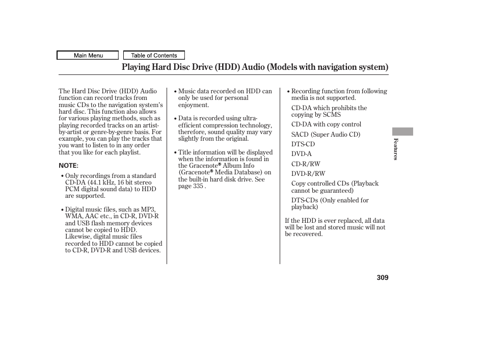 Acura 2011 TL User Manual | Page 312 / 614