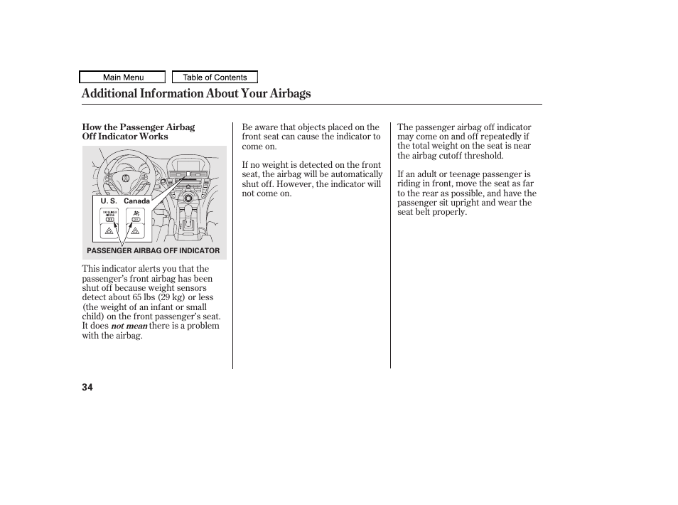 Additional information about your airbags | Acura 2011 TL User Manual | Page 37 / 614