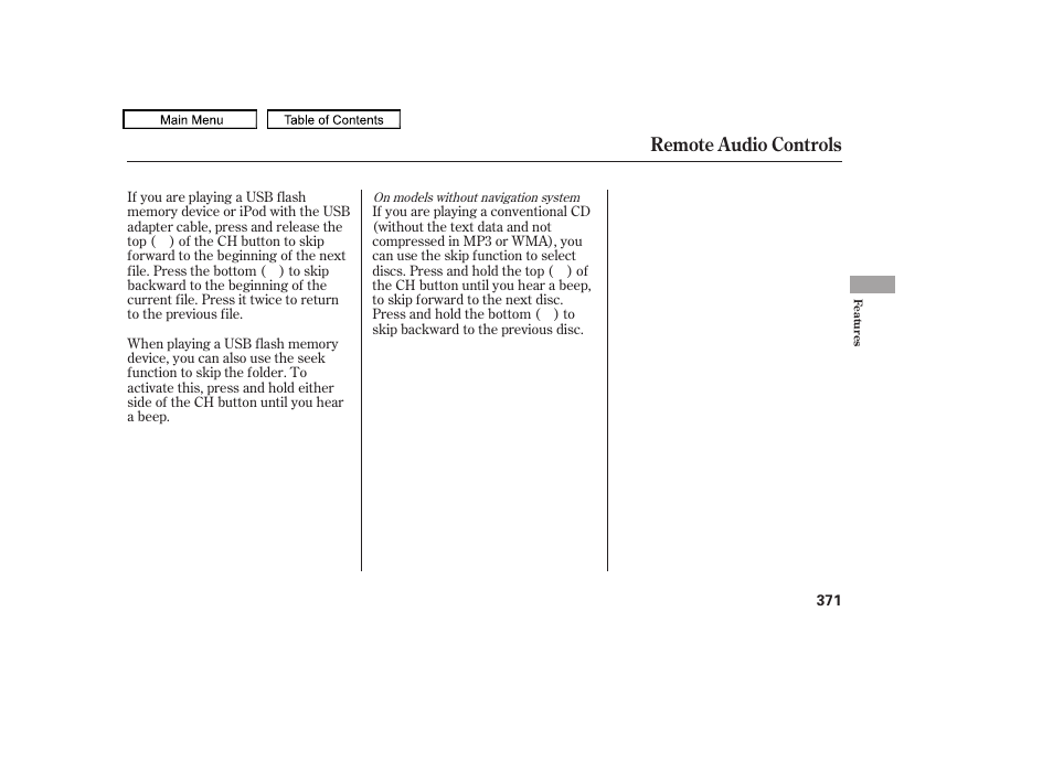 Remote audio controls | Acura 2011 TL User Manual | Page 374 / 614