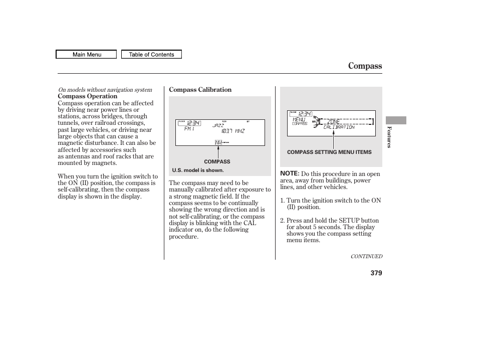 Compass | Acura 2011 TL User Manual | Page 382 / 614