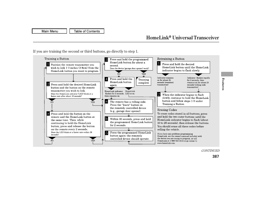 Homelink universal transceiver | Acura 2011 TL User Manual | Page 390 / 614