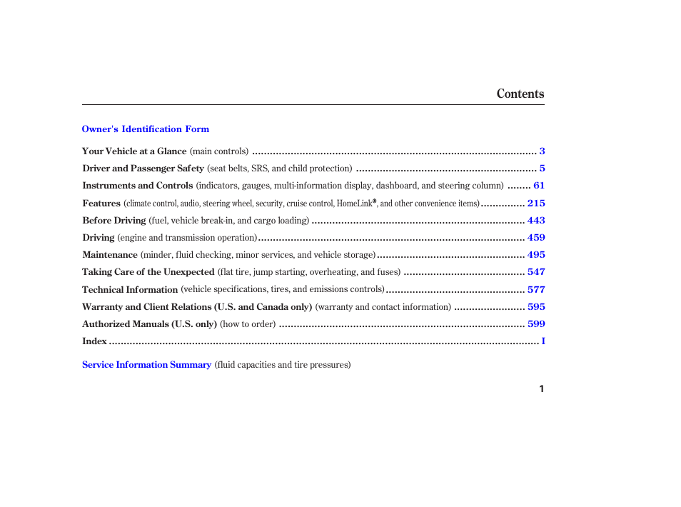 Acura 2011 TL User Manual | Page 4 / 614