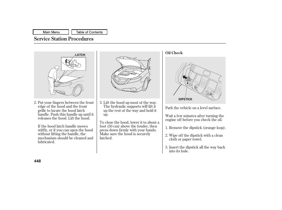 Service station procedures | Acura 2011 TL User Manual | Page 451 / 614