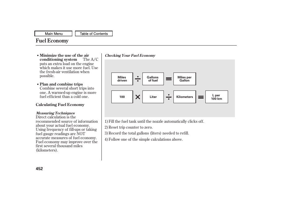 Fuel economy, 2011 tl | Acura 2011 TL User Manual | Page 455 / 614