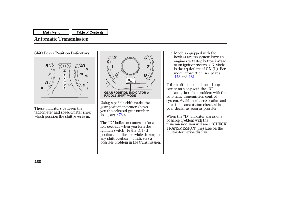 Automatic transmission | Acura 2011 TL User Manual | Page 471 / 614