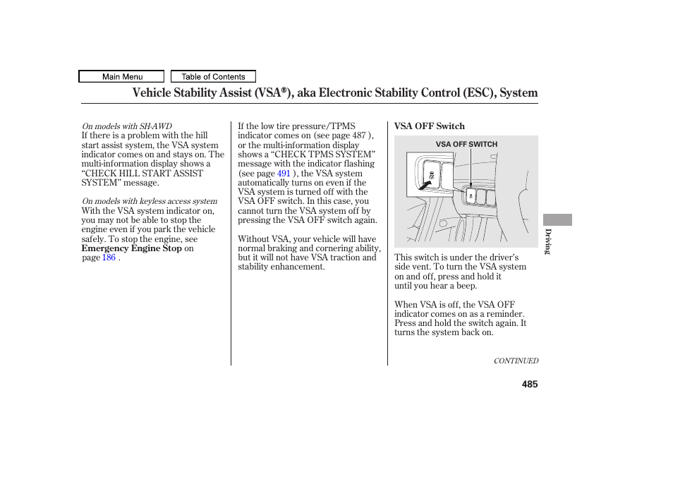 Acura 2011 TL User Manual | Page 488 / 614