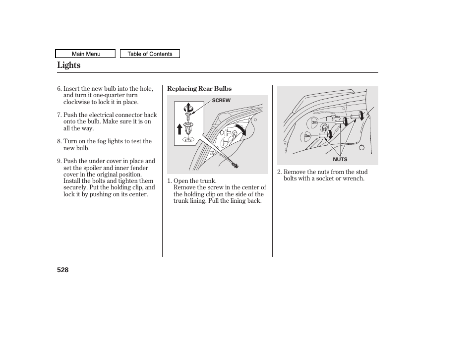 Lights | Acura 2011 TL User Manual | Page 531 / 614