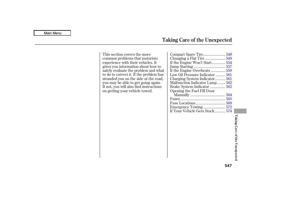 Taking care of the unexpected | Acura 2011 TL User Manual | Page 550 / 614