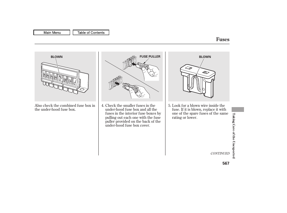 Fuses, 2011 tl | Acura 2011 TL User Manual | Page 570 / 614