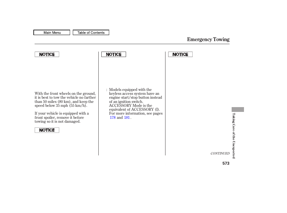 Emergency towing, 2011 tl | Acura 2011 TL User Manual | Page 576 / 614