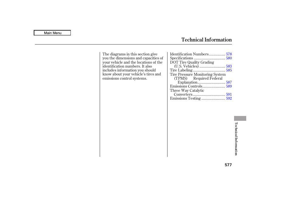 Technical inf ormation, Technical information | Acura 2011 TL User Manual | Page 580 / 614