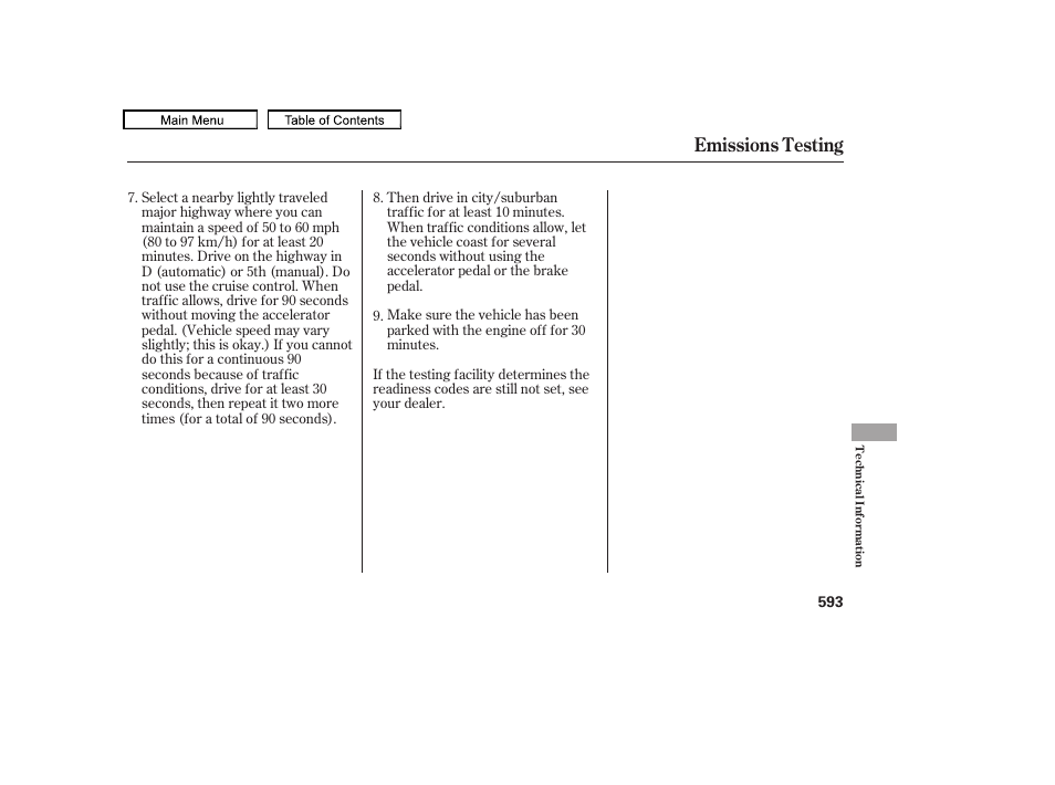 Emissions testing | Acura 2011 TL User Manual | Page 596 / 614