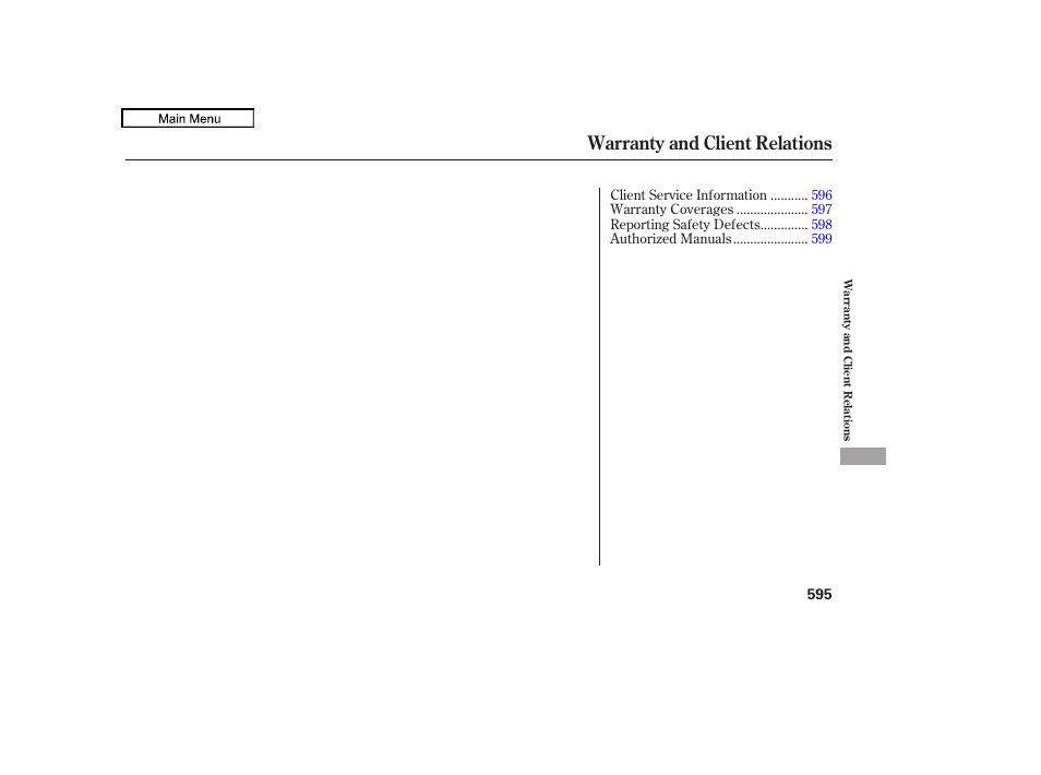 Warranty and client relations, 2011 tl | Acura 2011 TL User Manual | Page 598 / 614