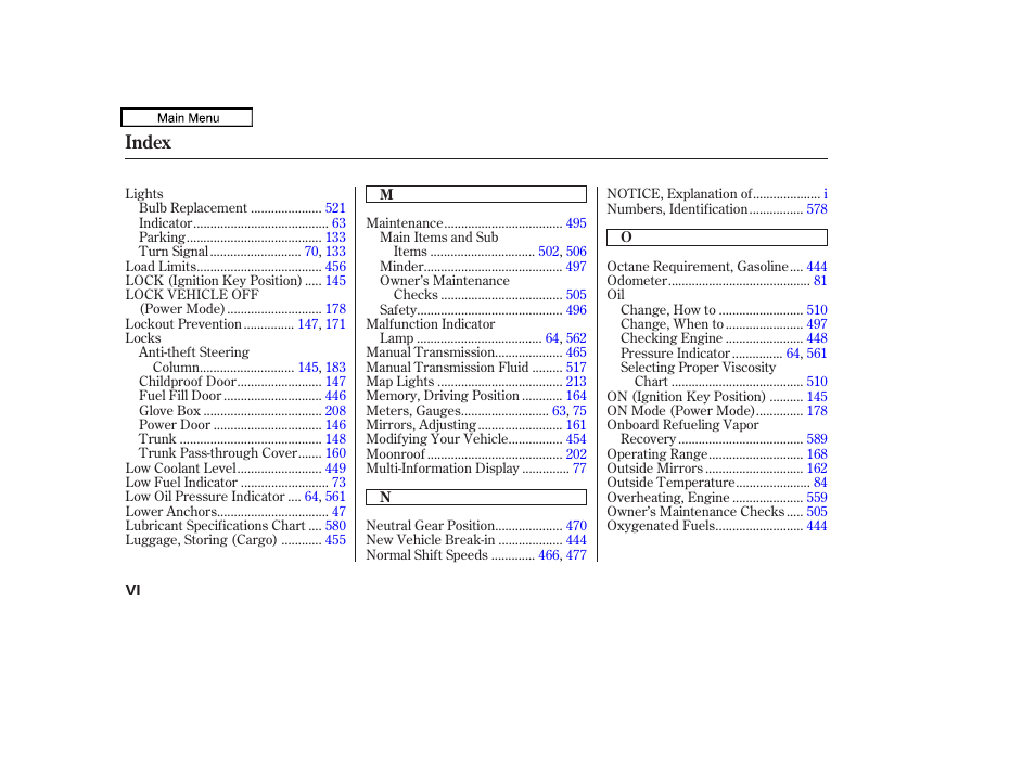 Index | Acura 2011 TL User Manual | Page 608 / 614