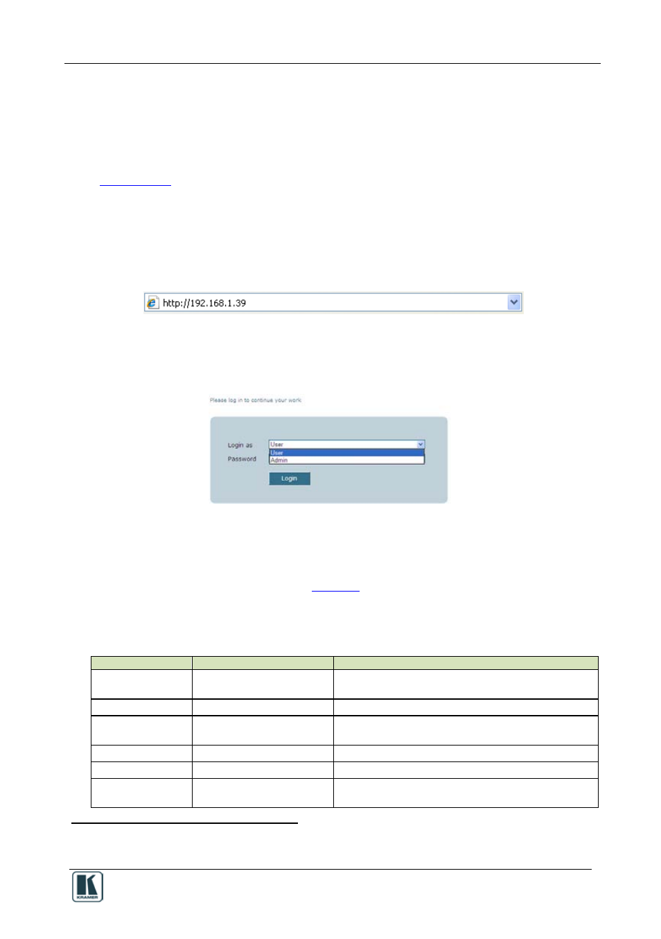 3 web access, Web access, Figure 11: web access login | On 3) | Kramer Electronics WP-501 User Manual | Page 12 / 22