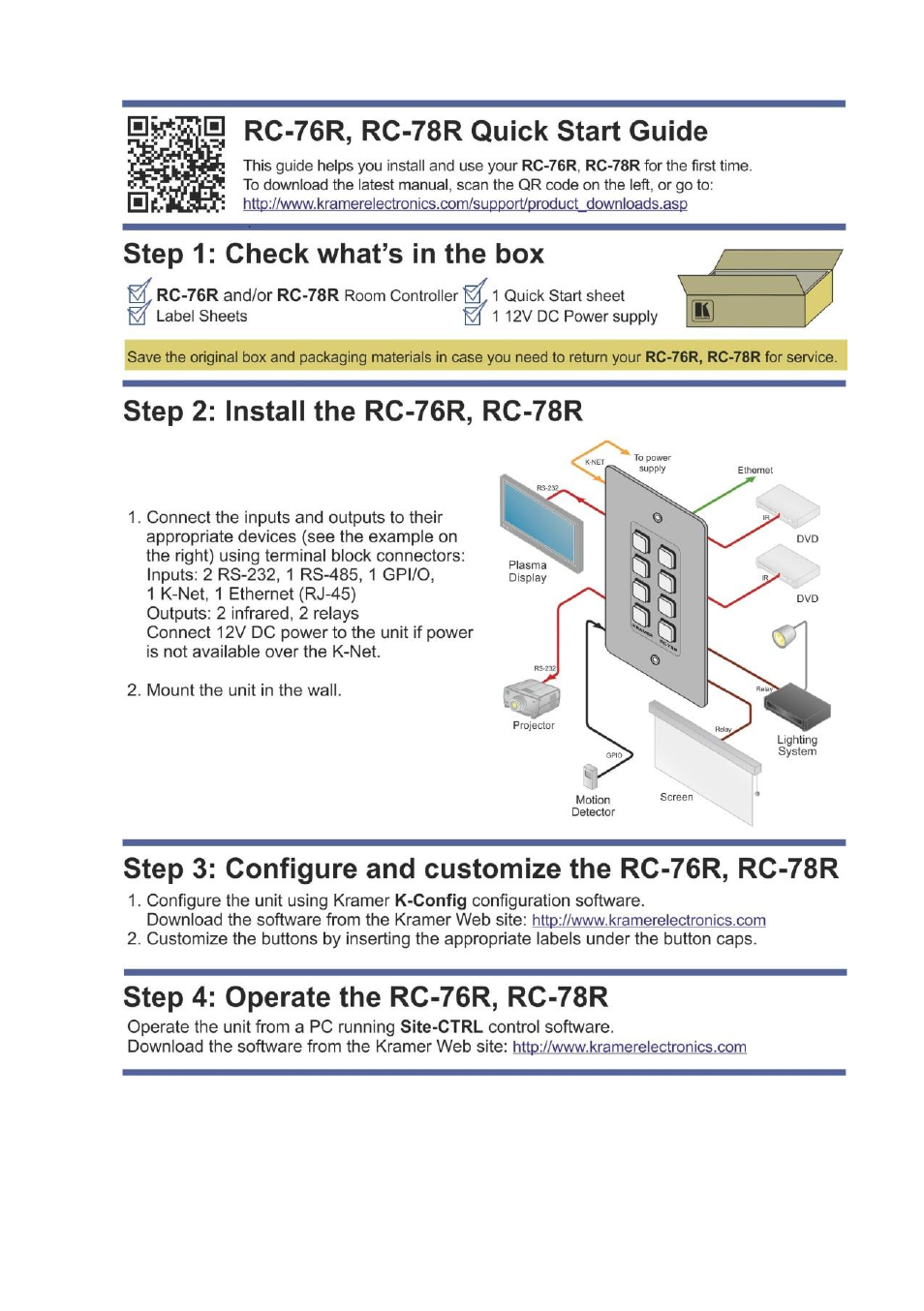 Kramer Electronics RC-78R User Manual | Page 2 / 23