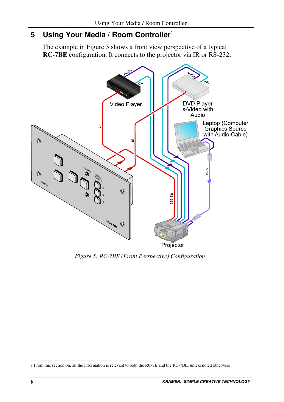 5 using your media / room controller | Kramer Electronics RC-7B User Manual | Page 10 / 18