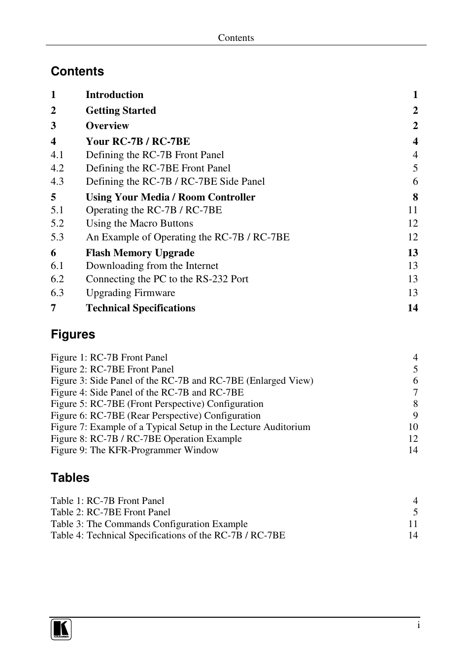 Kramer Electronics RC-7B User Manual | Page 2 / 18