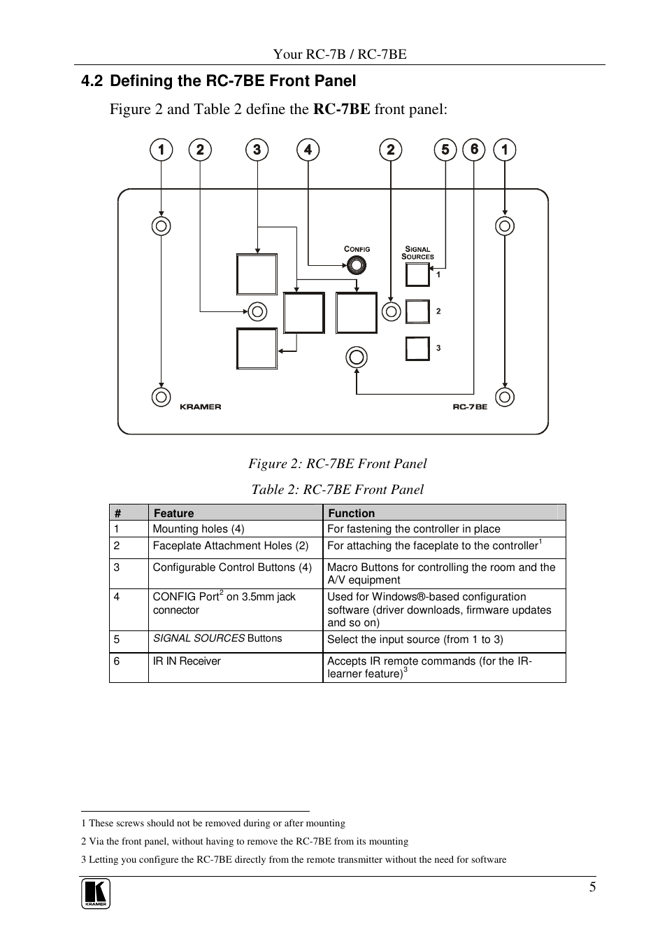 Your rc-7b / rc-7be | Kramer Electronics RC-7B User Manual | Page 7 / 18