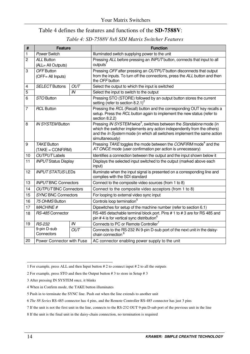Your matrix switchers | Kramer Electronics RC-8000 User Manual | Page 17 / 37