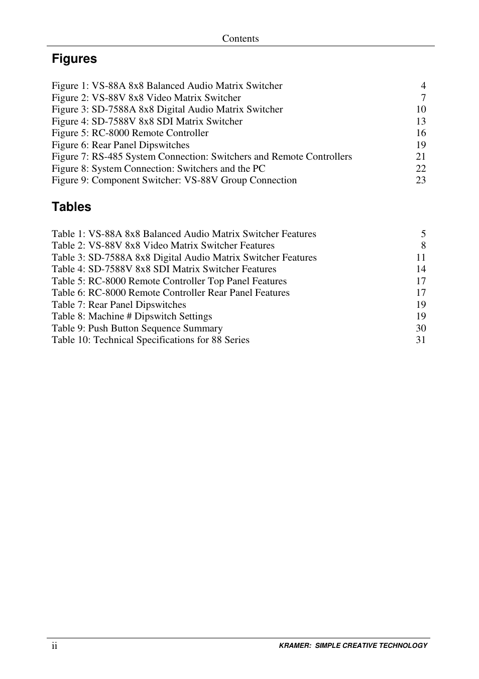 Kramer Electronics RC-8000 User Manual | Page 3 / 37