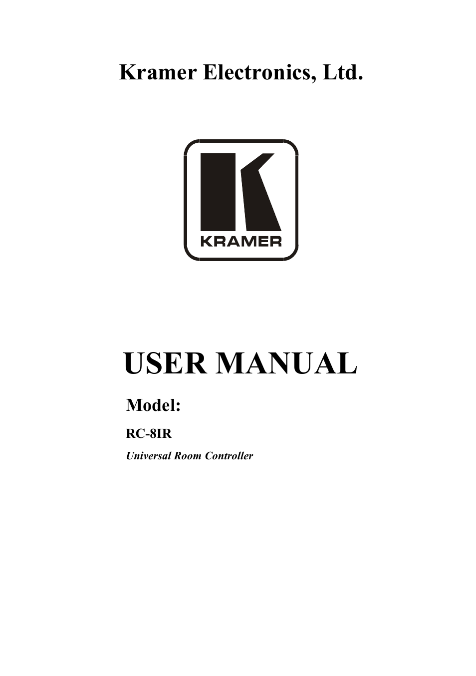 Kramer Electronics RC-8iR User Manual | 20 pages