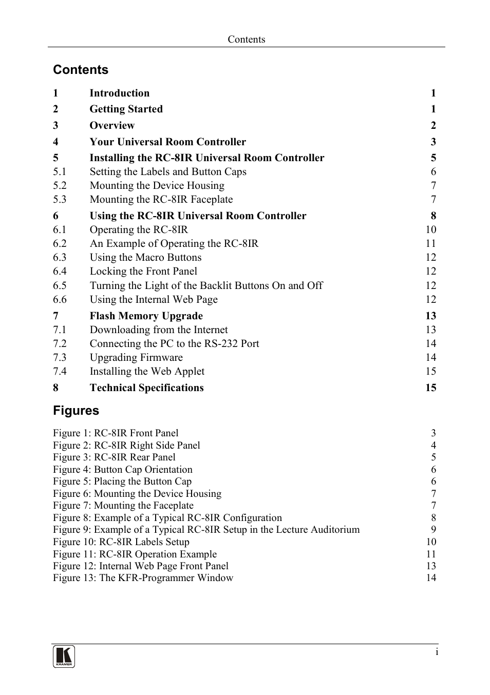 Kramer Electronics RC-8iR User Manual | Page 2 / 20