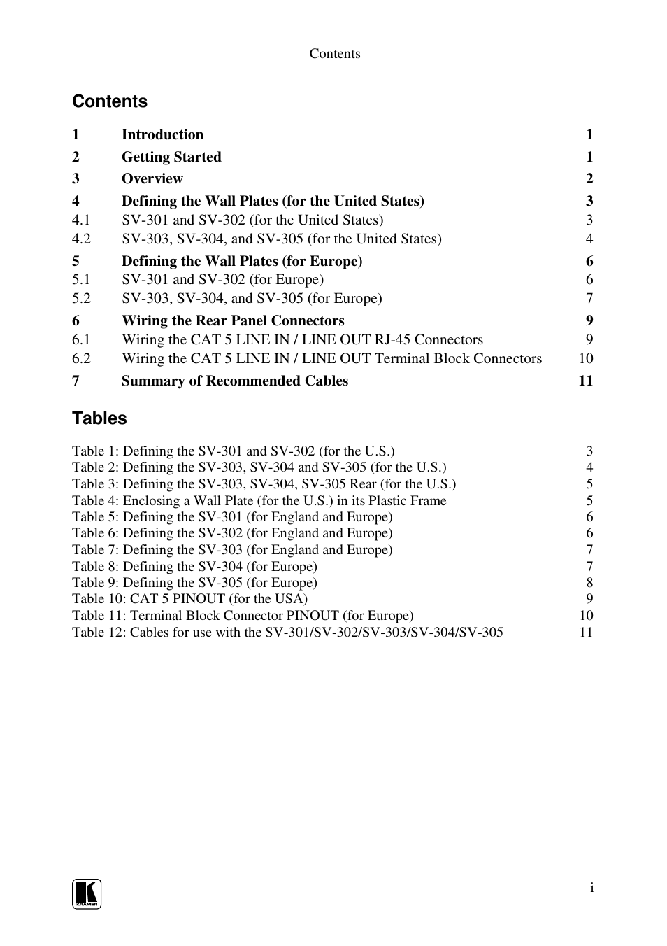 Kramer Electronics SV-305 User Manual | Page 2 / 15