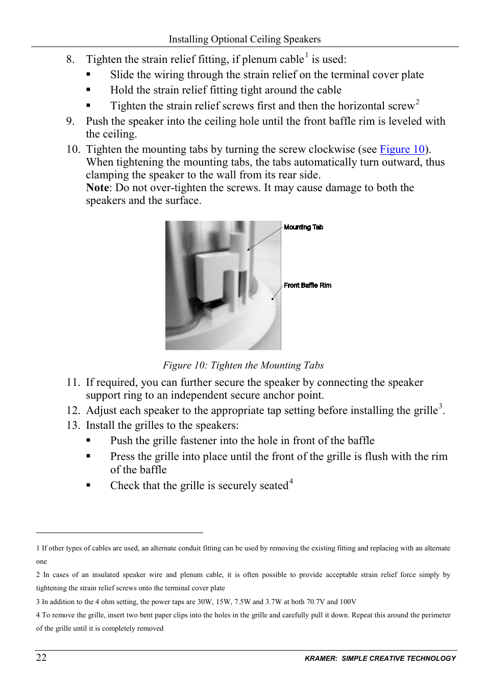 Figure 10: tighten the mounting tabs | Kramer Electronics SV-551ALC User Manual | Page 25 / 43