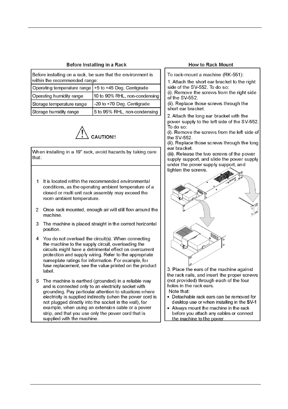 3 installing the sv-552 in a 19” rack (optional), Installing the sv-552 in a 19” rack (optional) | Kramer Electronics SV-552ALC User Manual | Page 16 / 45