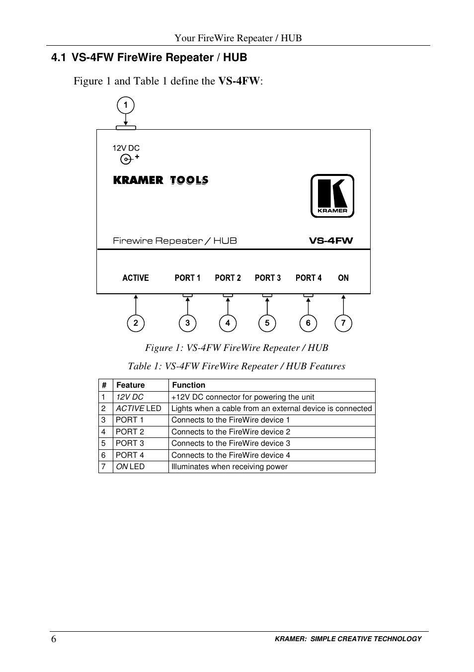 Kramer Electronics VS-4FW User Manual | Page 8 / 14