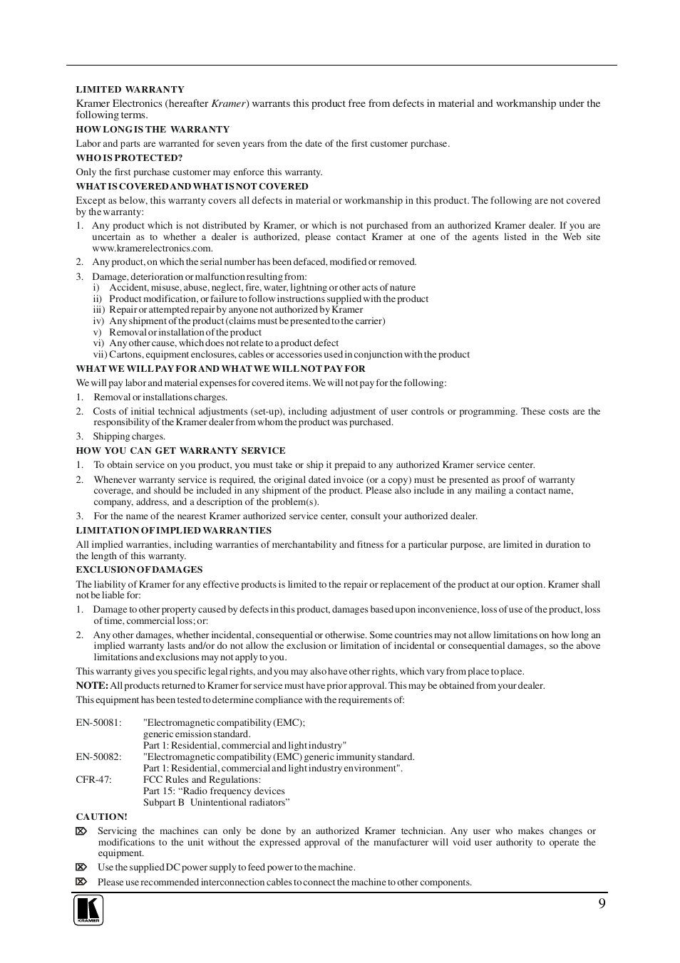 Kramer Electronics WP-4iR User Manual | Page 11 / 12