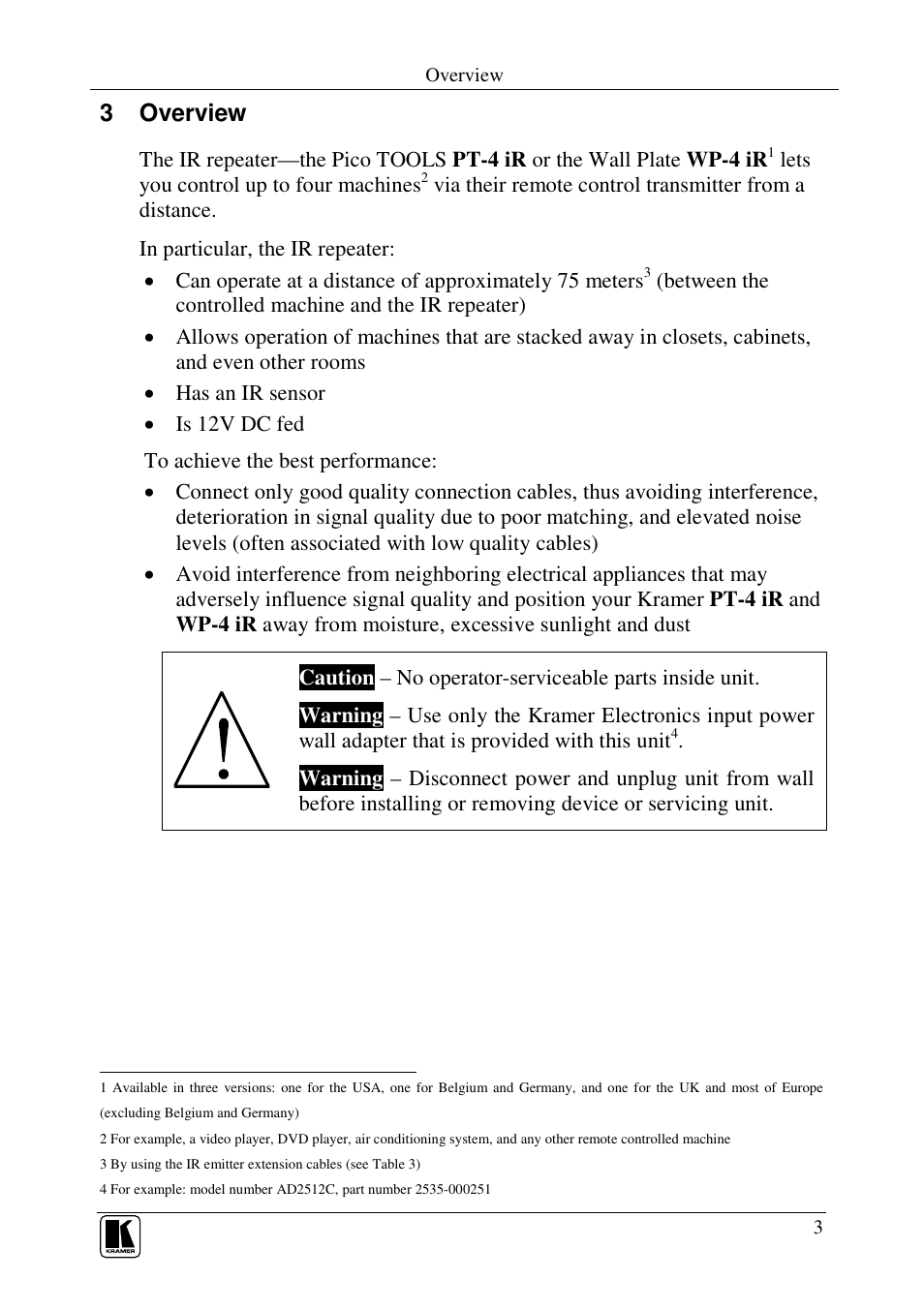 3 overview | Kramer Electronics WP-4iR User Manual | Page 5 / 12
