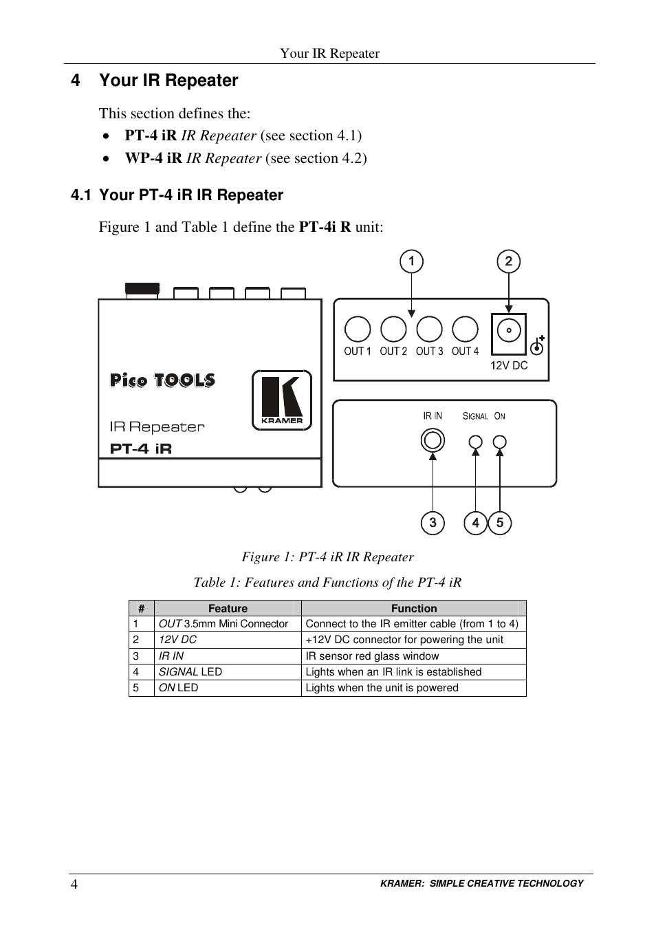 4 your ir repeater | Kramer Electronics WP-4iR User Manual | Page 6 / 12