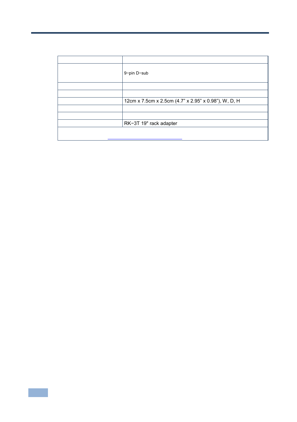 7 technical specifications, Technical specifications, 7technical specifications | Kramer Electronics FC-10ETH User Manual | Page 25 / 27